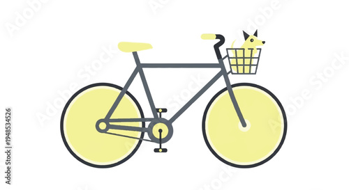 A bicycle with a basket is parked on a path outdoors.