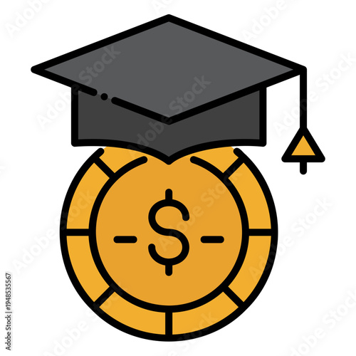 Education Funding Concept with Graduation Cap and Dollar Sign