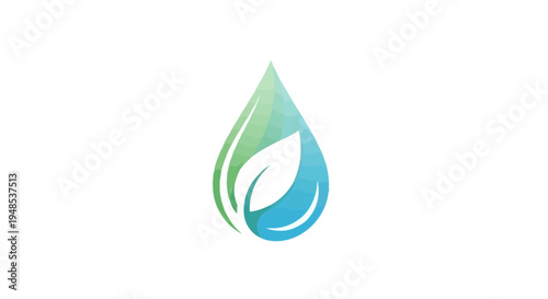 Eco-friendly water drop and leaf design symbolizing natural health
