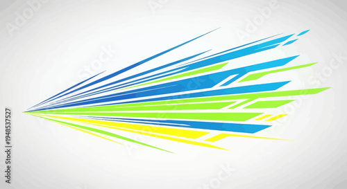 Dynamic abstract geometric lines expressing speed and motion on white background.