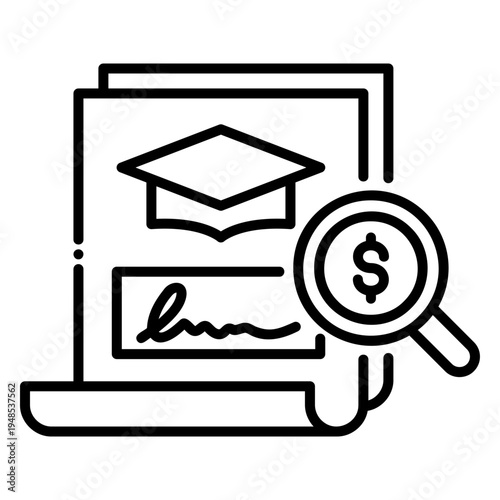 Scholarship Search Concept Icon: Education Funding