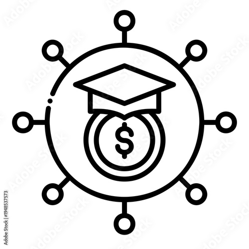 Education Funding Concept with Graduation Cap and Dollar Sign