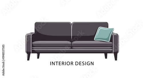 Stylish modern sofa with a comfortable cushion for home interior design.