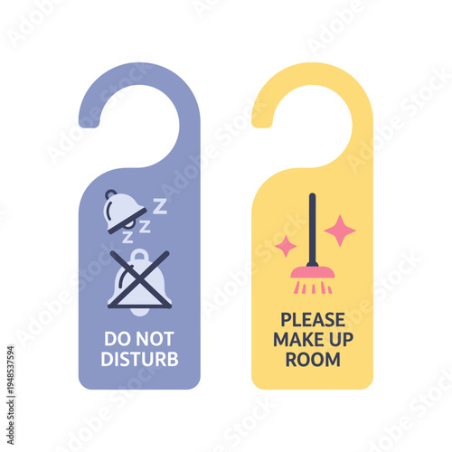 Do Not Disturb and Make Up Room Door Hangers - Hotel Service Signs