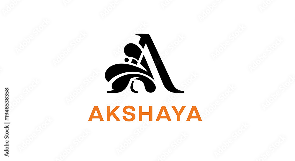 Obraz premium Akshaya logo with letter a and abstract design