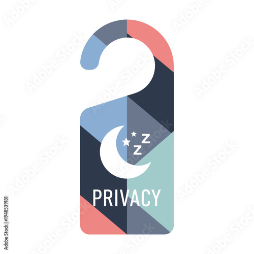 Privacy Door Hanger with Moon, Stars, and "Privacy" Text