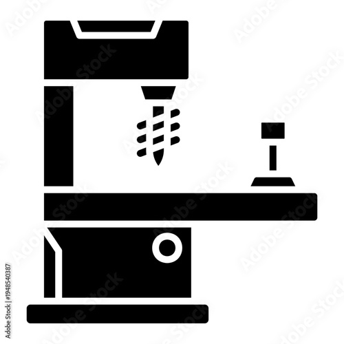 Milling Machine Silhouette: Precision Industrial Tool