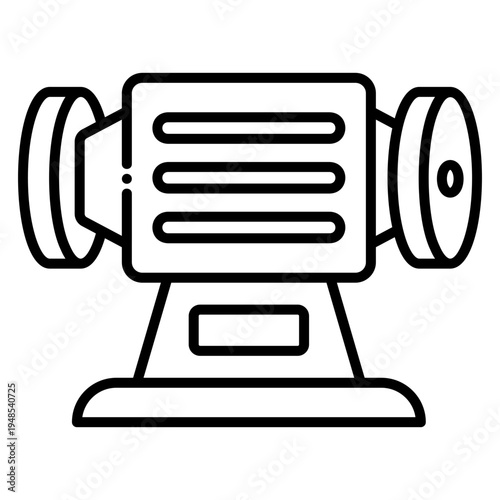 Bench Grinder Outline Icon for Metalworking and Tool Sharpening