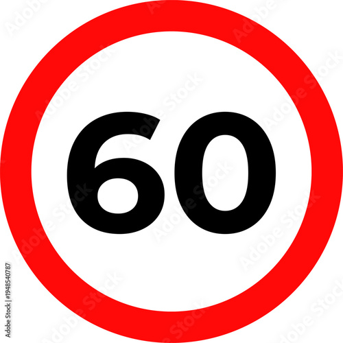 Speed Limit 60 kmh Sign
