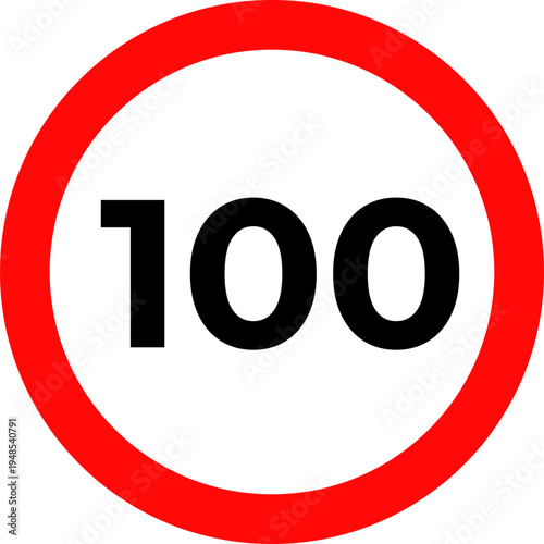 Speed Limit 100 kmh Sign