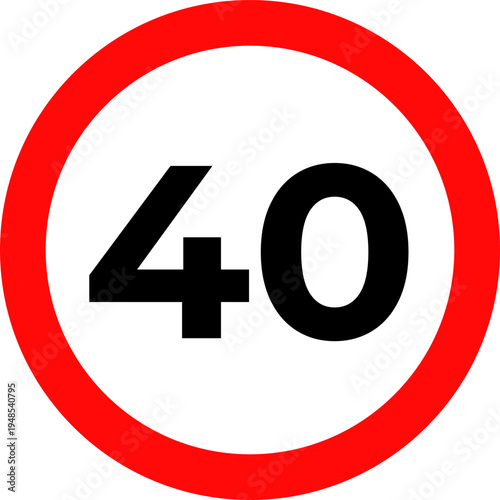 Speed Limit 40 kmh Sign