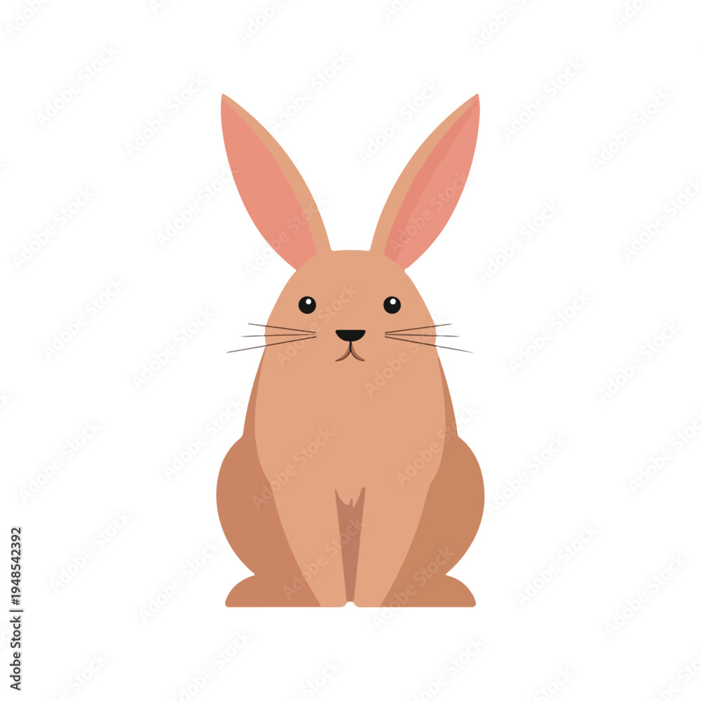 Obraz premium Minimalist Rabbit Illustration Flat Design Vector Graphic