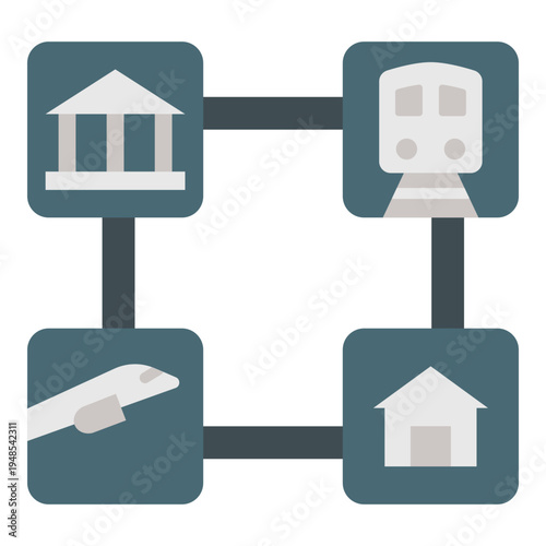 Online Travel Booking and Transportation System Icon