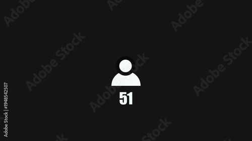 Simple White User with Number Hundred on Black Background for Infographics and Presentations user person simple white black background.