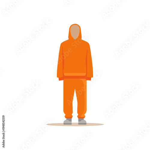 Orange Prison Jumpsuit Flat Design Vector Illustration