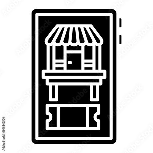 Online Ticketing App with Mobile Ticket Booth Icon