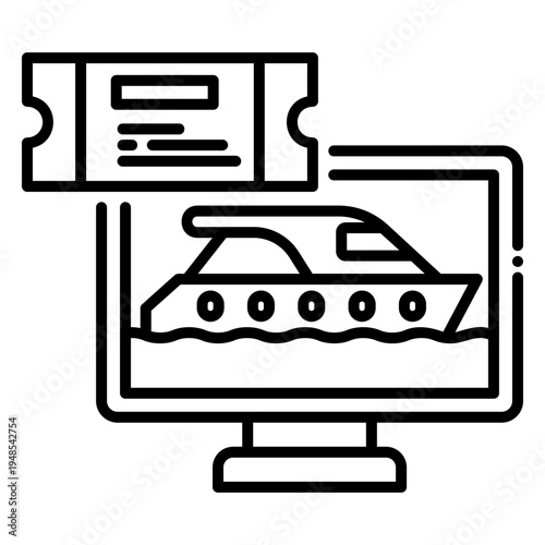 Online Boat Tour Booking with Ticket Icon