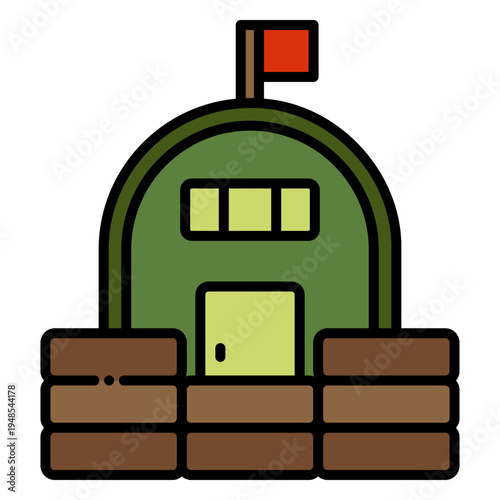 Military Base Icon Illustration