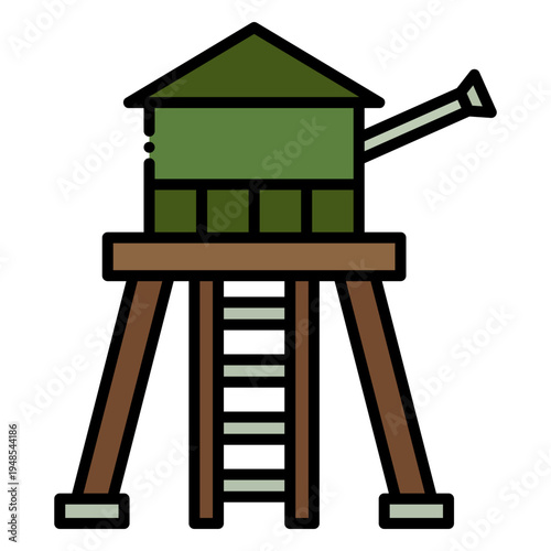 Military Defense Watchtower Barracks Icon
