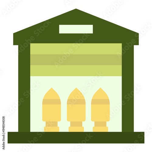 Ammunition Depot with Bullets Illustration