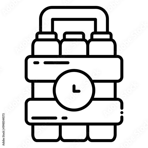 Dynamite Bomb with Timer Icon - Explosive Concept