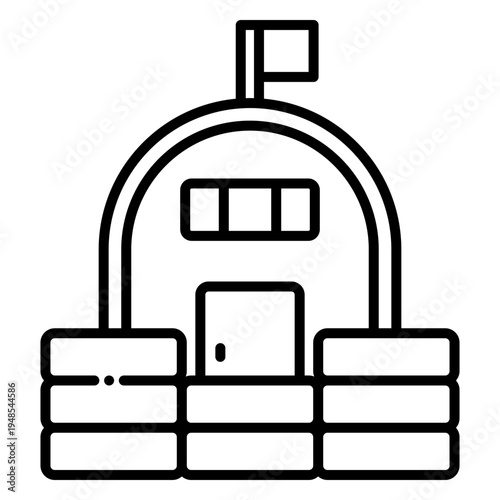 Military Base Icon Vector Illustration