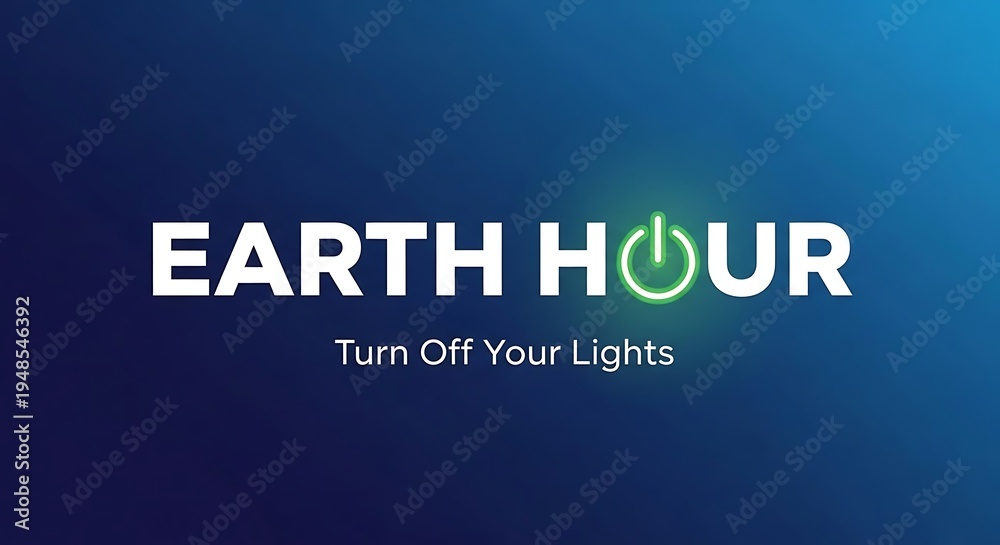 Fototapeta premium Earth Hour Turn Off Your Lights Global Environmental Awareness Campaign.
