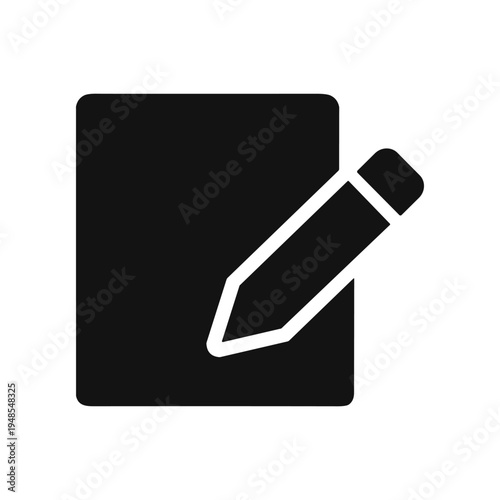 Document Editing, Writing, Content Creation, Solid Black Icon Set Vector Illustration
