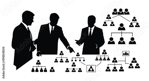 Businessmen shaking hands teamwork collaboration organizational chart corporate structure leadership agreement partnership