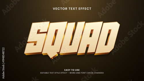 squad editable text effect 3d