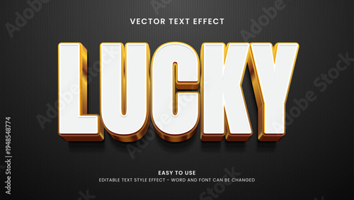 lucky editable text effect 3d