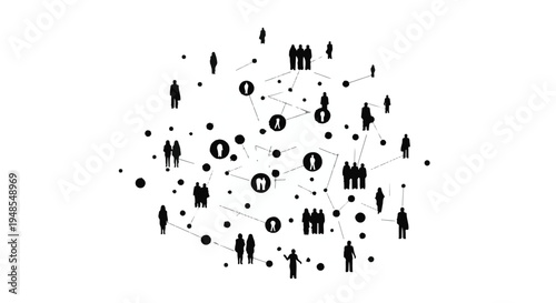 Social network connections people icons linked in a circle community relationships concept