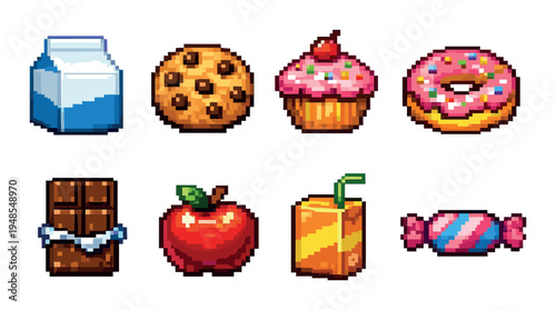 Milk, cookies and assorted sweets arranged on neutral background