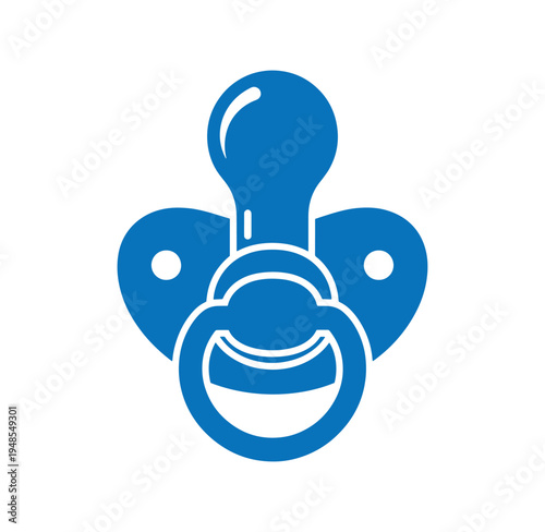 blue baby pacifier isolated on white background