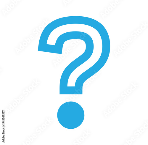 blue question mark symbol icon sign