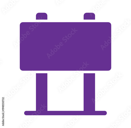 Purple presentation board on easel for business or education purposes