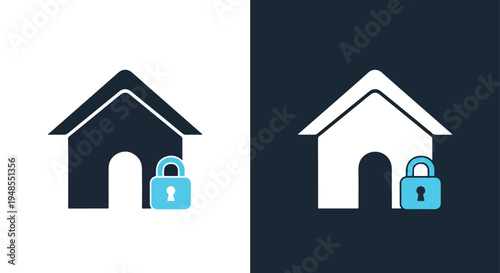 Home security lock icon set vector illustration - Line icon set - Glyph icon - Minimalist, flat icon, outline, glyph, linear, clipart, sticker collection