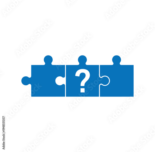blue puzzle pieces with question mark  puzzle concept