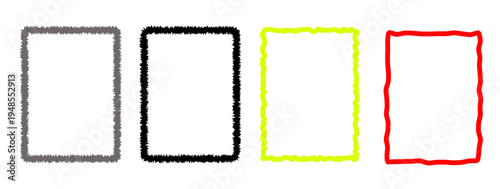 Set of Distressed Grunge Rectangle Borders and Rough Edge Vector Frames.