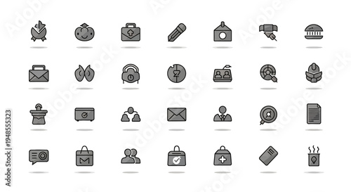 Collection of Various Simple Icons Displayed.