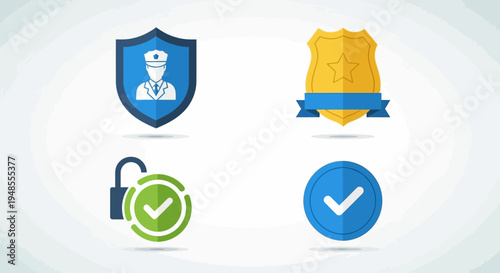 Security Icons Featuring Shield and Lock.