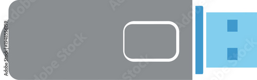 Gray USB flash drive connector displays modern digital storage technology.