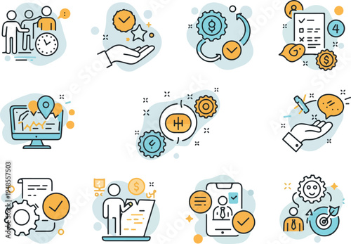 Business Icons People Teamwork Project Management Analytics Growth