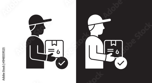 Delivery Icon Set Vector - Line and glyph solid icon and logo templete - Blue icon set - Minimalist, flat icon