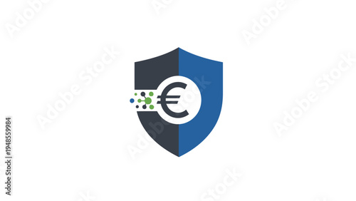 Euro Currency Security Shield Protection Icon.