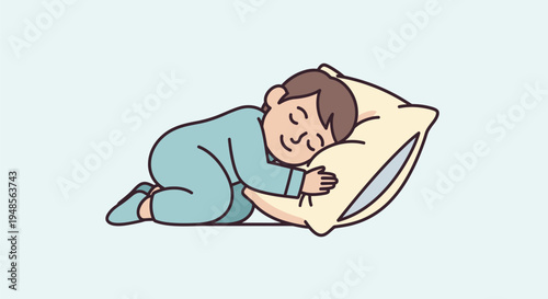 Woman Sleeping on a Pillow.