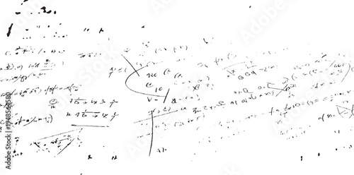 Handwritten mathematical equations and diagrams on white paper with black ink formulas