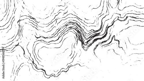 Abstract black and white swirling brush stroke lines forming a textured pattern