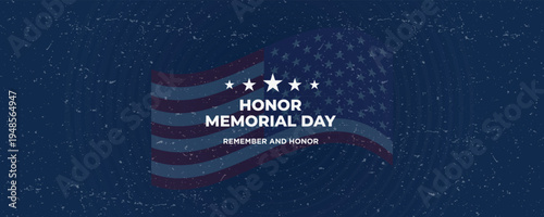 Memorial Day patriotic image background -  - vector illustration - America Honoring All Who Served