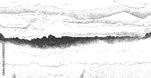 Abstract textured monochrome landscape with layered strata and granular detail